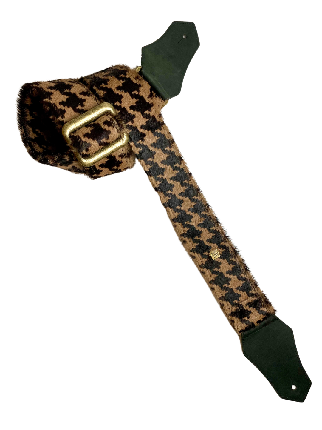 CLEARANCE Get'm Get'm Brown Houndstooth Guitar & Bass Strap