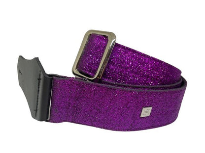 CLEARANCE Get'm Get'm Gorgi Glitter Purple Hologram Guitar & Bass Strap