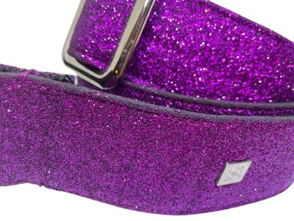 CLEARANCE Get'm Get'm Gorgi Glitter Purple Hologram Guitar & Bass Strap
