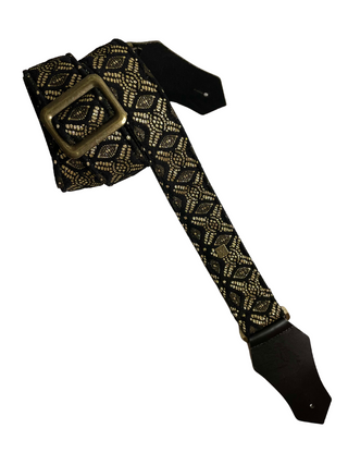 Rock'N'Roll Blk&Gld Brocade 2" Guitar Straps